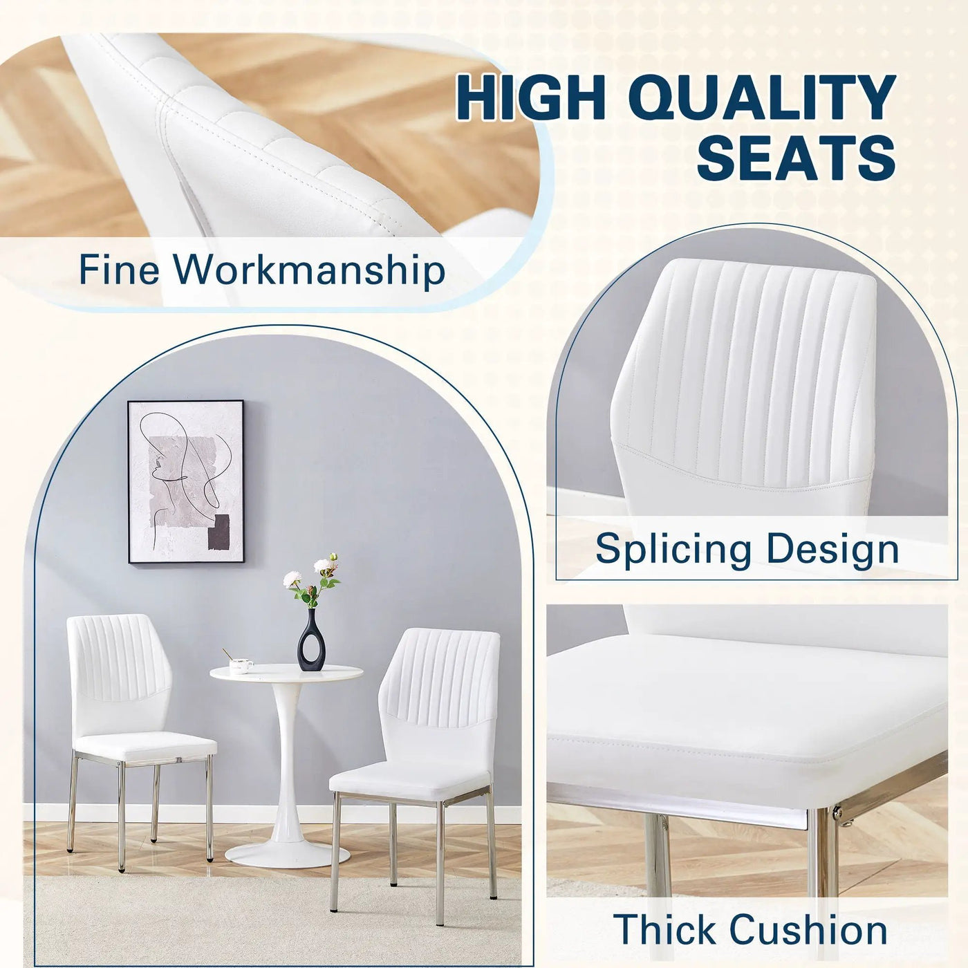 Luxury Simple High Resilience Dining Chair With Metal Legs by HouseOfZazla