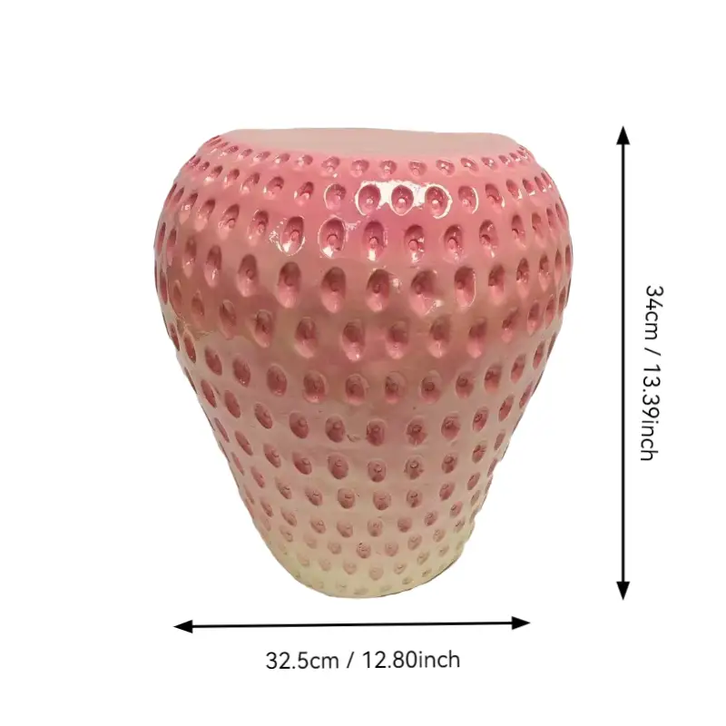 Strawberry Fruit Stool, 13.4" Oversized Resin Stool and Side Table by HouseOfZazla
