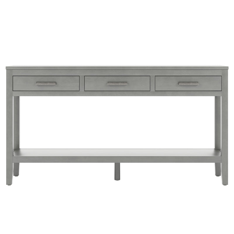 U_STYLE 59.1'' Farmhouse Entryway Table with 3 Drawers by HouseOfZazla