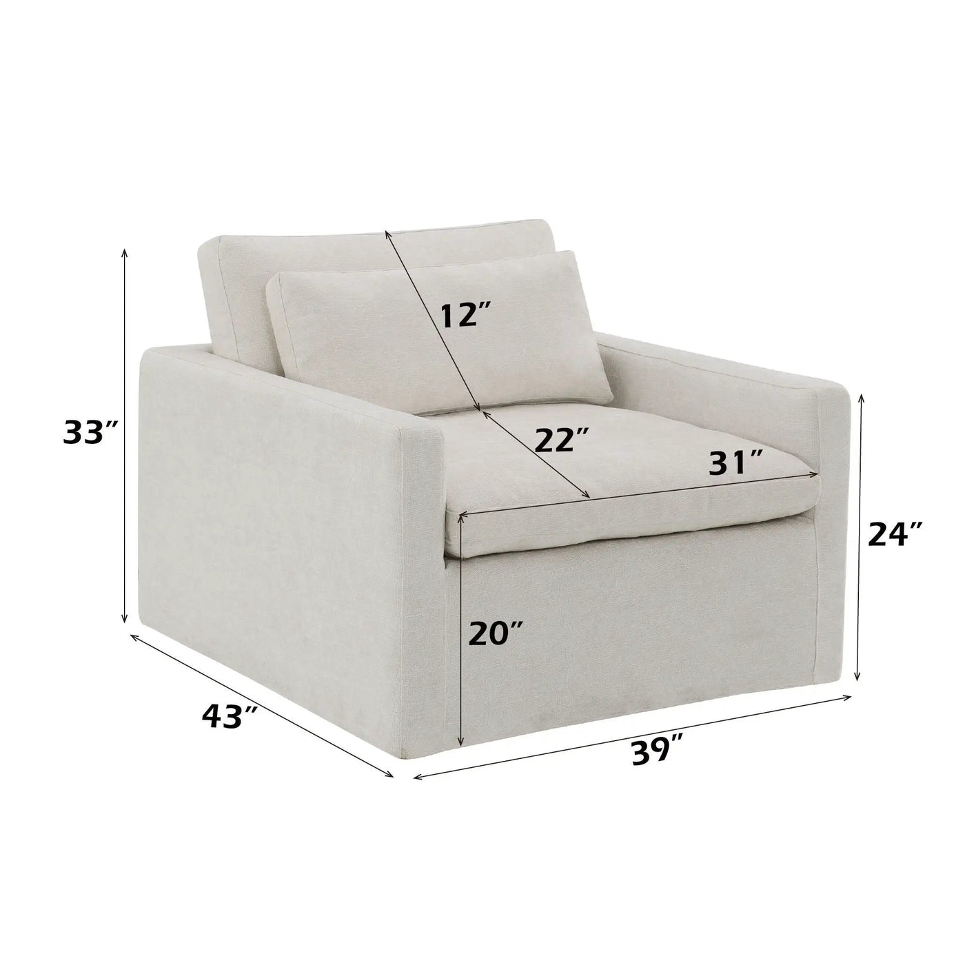Naveen - Swivel Chair With 1 Toss Pillow by HouseOfZazla