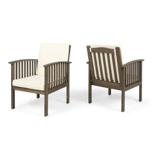 Patio Set Outdoor Acacia Wood Furniture Sets - Modern Club Chair Conversation Sets with Patio Dining Table by HouseOfZazla