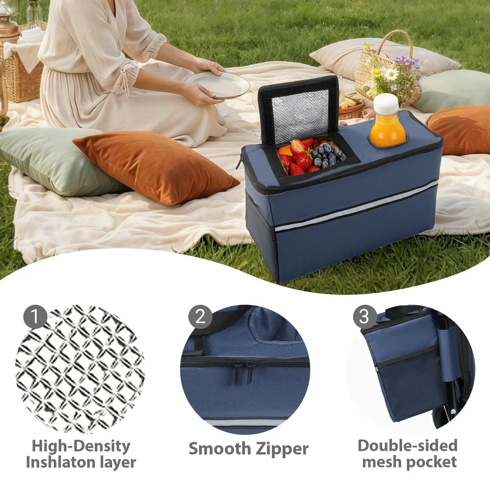 3-in-1 Folding Wagon Cart with Bench Seat & Storage by HouseOfZazla