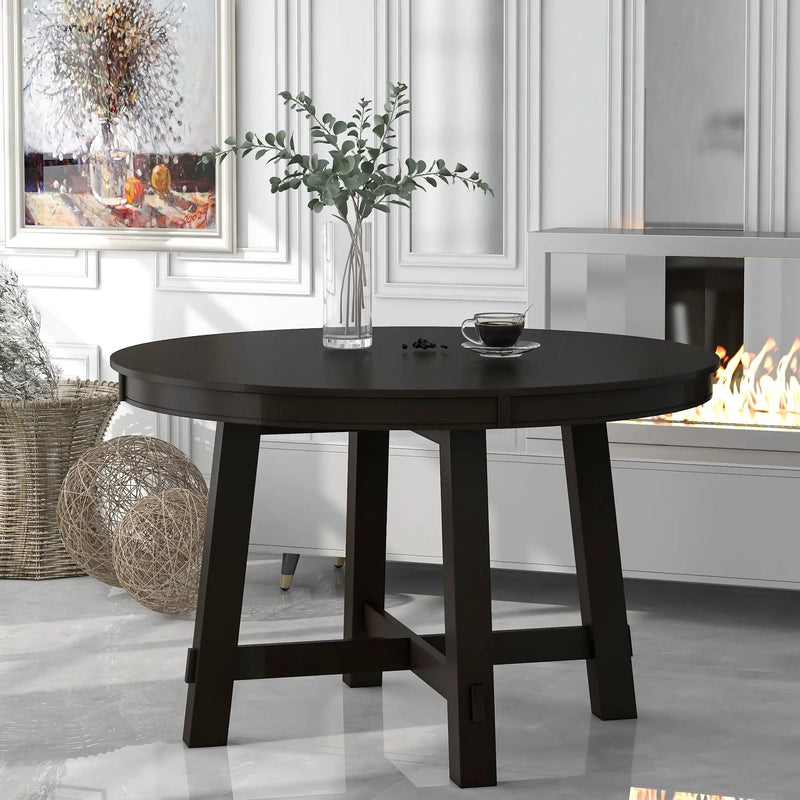 Gia - Round Extendable Dining Table With 16" Leaf Wood by Unique Piece Furniture