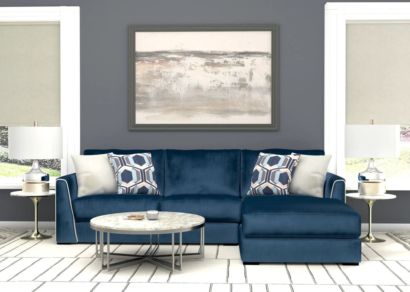 Jetson - Sectional With Comfort Coil Seat Cushions And Included Accent Pillows by Unique Piece Furniture