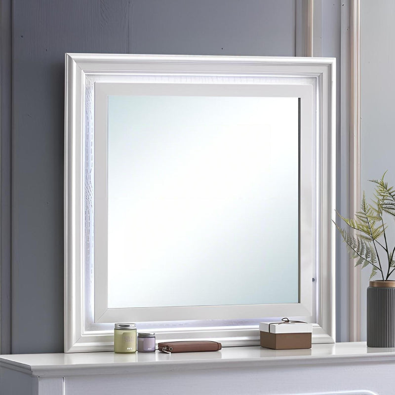 Verona - Mirror With Premium Low Distortion Glass - White by HouseOfZazla