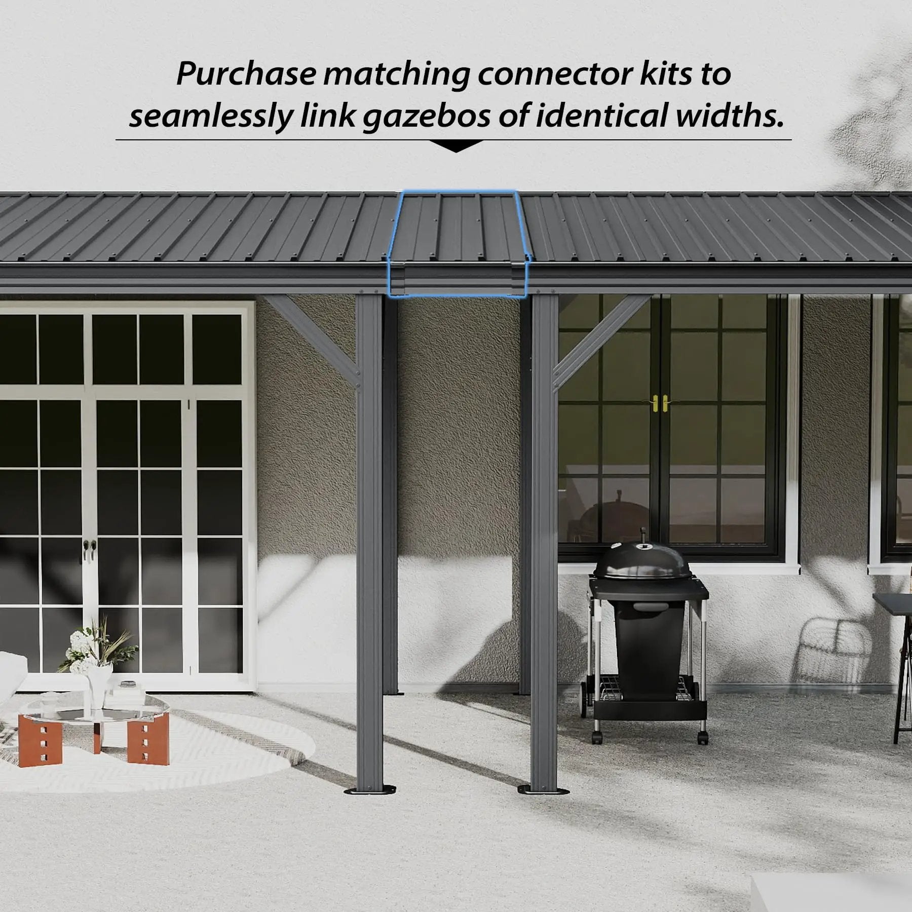 Gazebo Connector Kit for 8ft Width Wall-Mounted Gazebos by HouseOfZazla