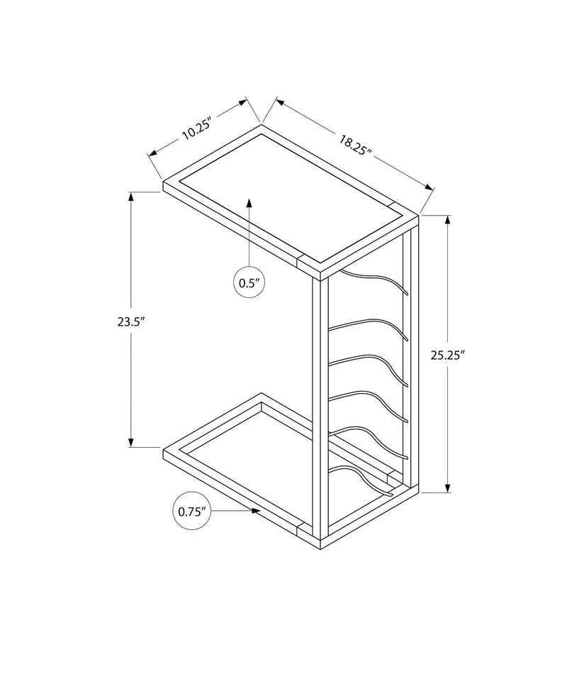 Accent Table, C - Shaped, Contemporary & Modern Convenient Design by Unique Piece Furniture