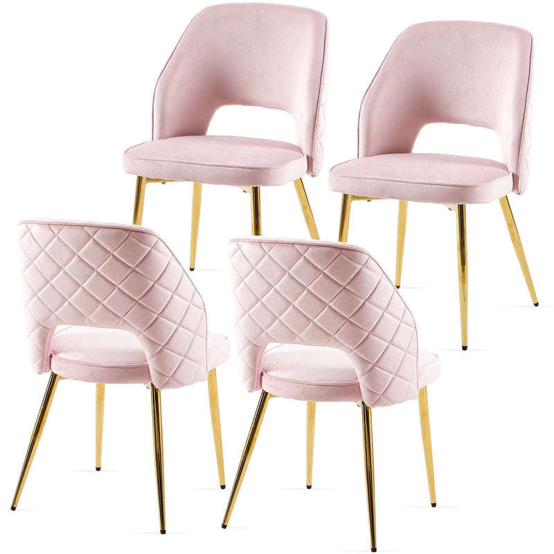 Dining Chairs With Metal Legs And Hollow Back Upholstered Dining Chairs by HouseOfZazla