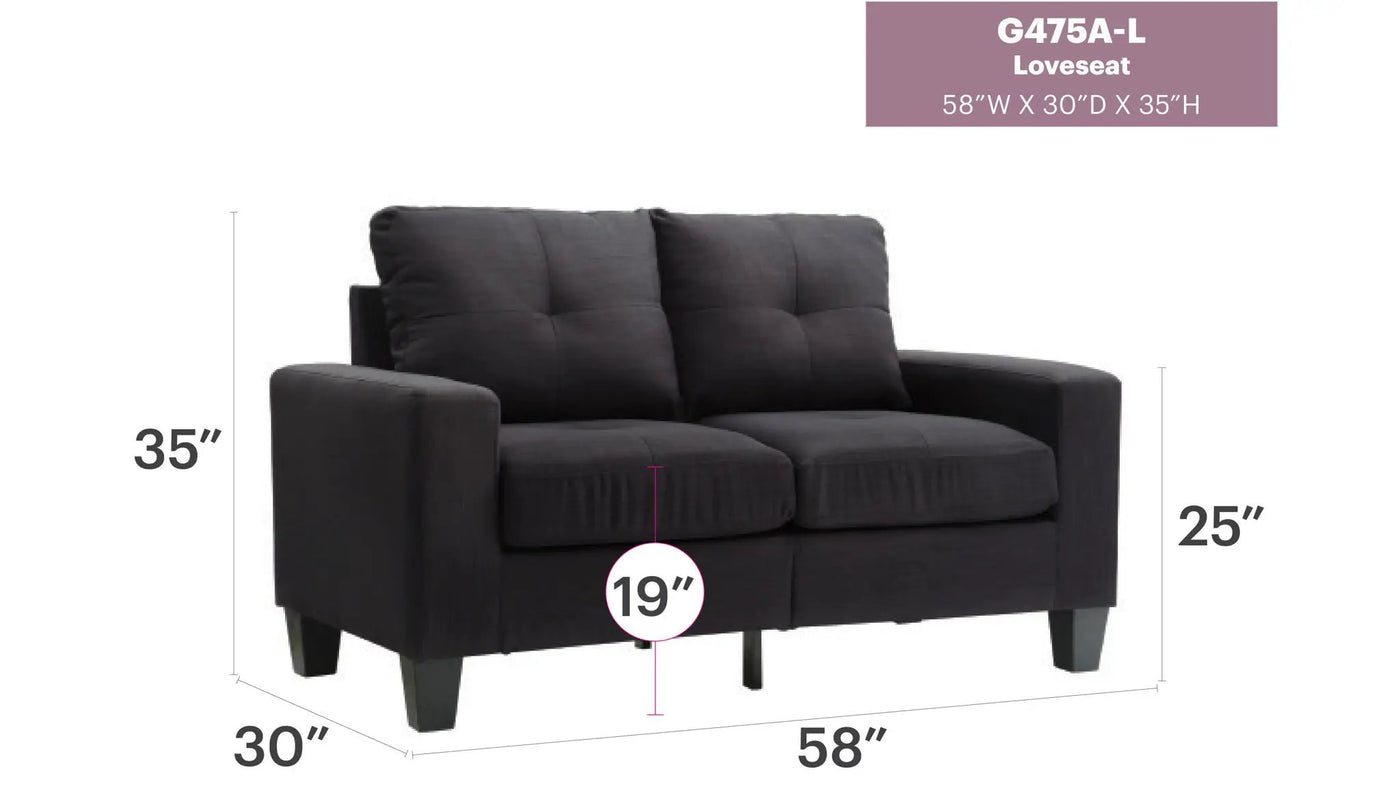 Newbury - Track Arm Loveseat For Cozy Spaces by HouseOfZazla