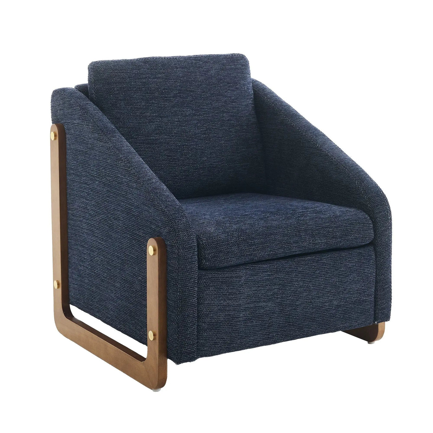 Modern Upholstered Armchair With Wooden Side Frame by HouseOfZazla