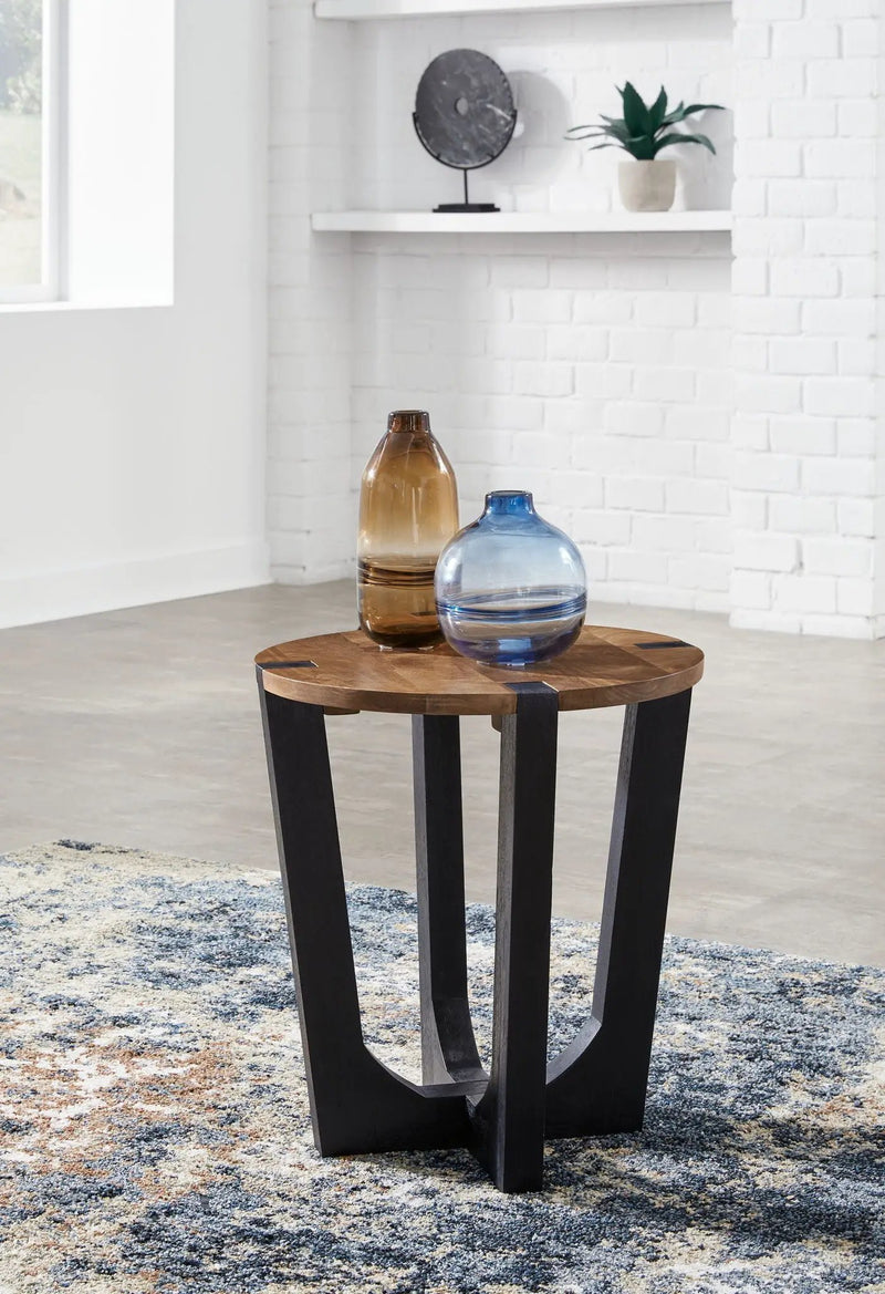 Hanneforth - Round End Table - Brown by Unique Piece Furniture