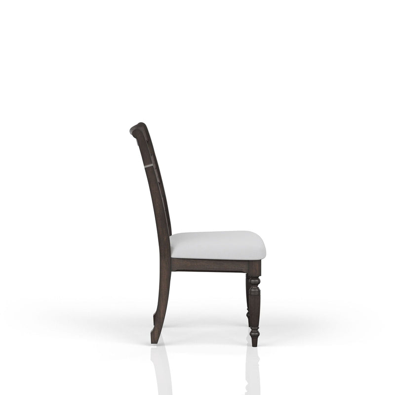 Upholstered Seat Ladderback Side Chair Set with Comfortable Cushions - Coffee, photo 3 of 5
