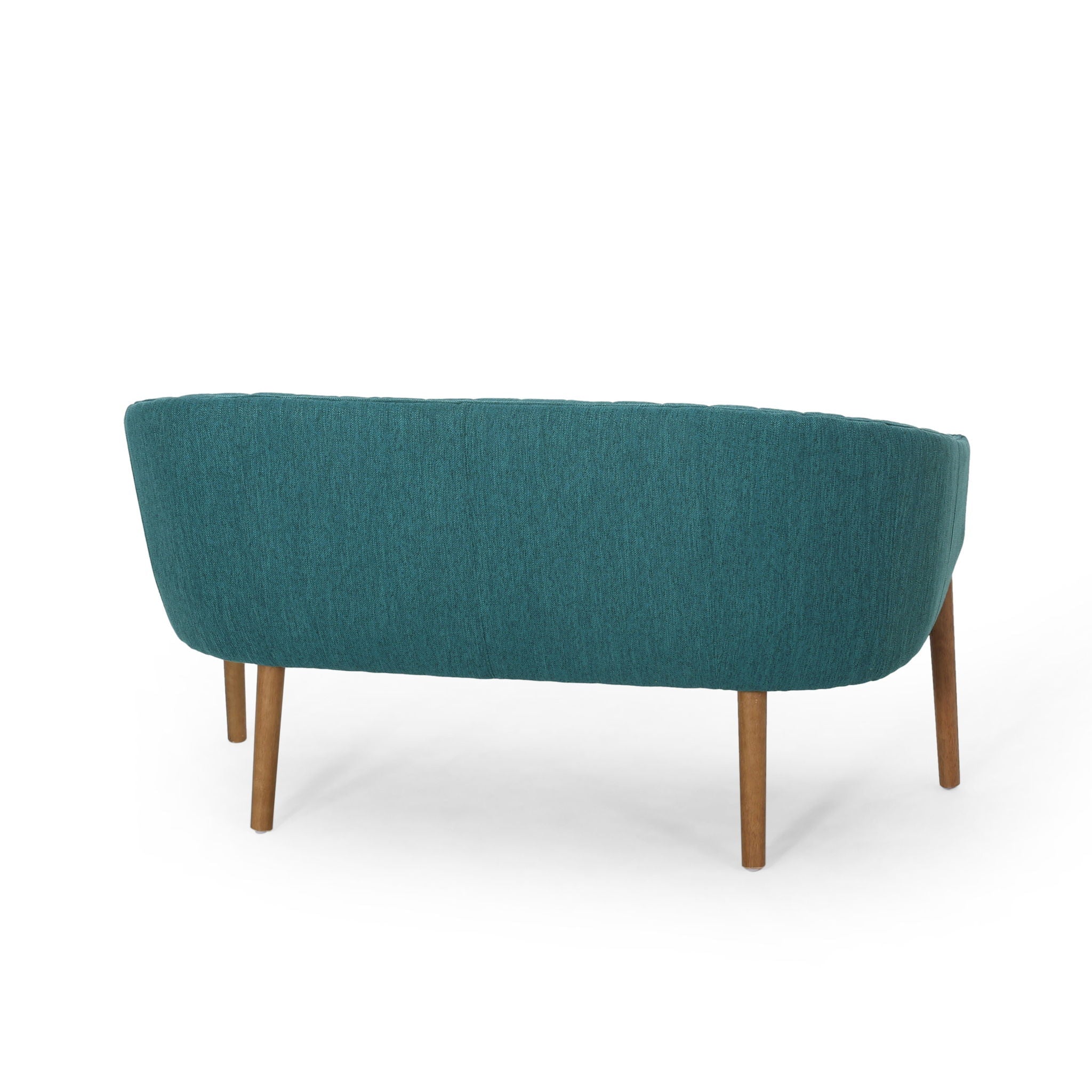 Mid Century Modern Loveseat With Channel Stitched Backrest by HouseOfZazla
