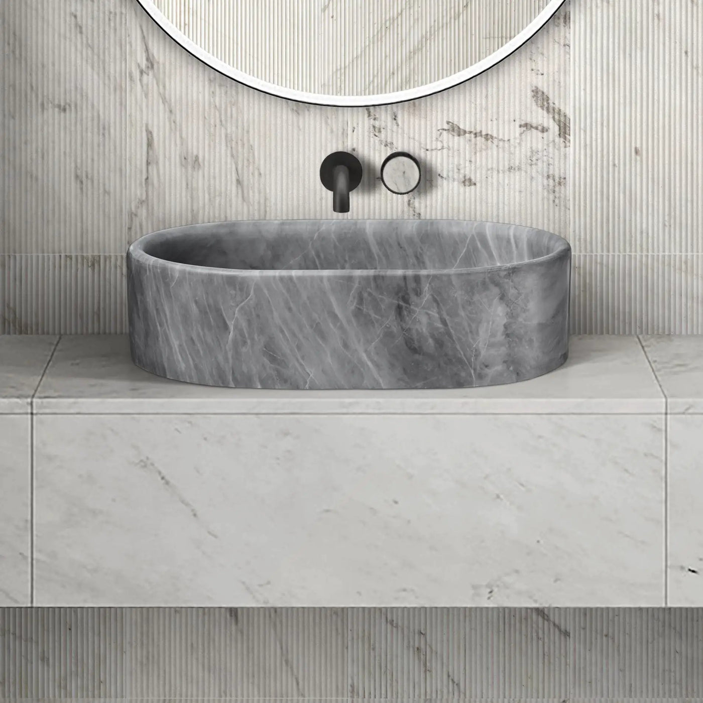 Bathroom Vessel Sink, Semi Polished Surface by HouseOfZazla