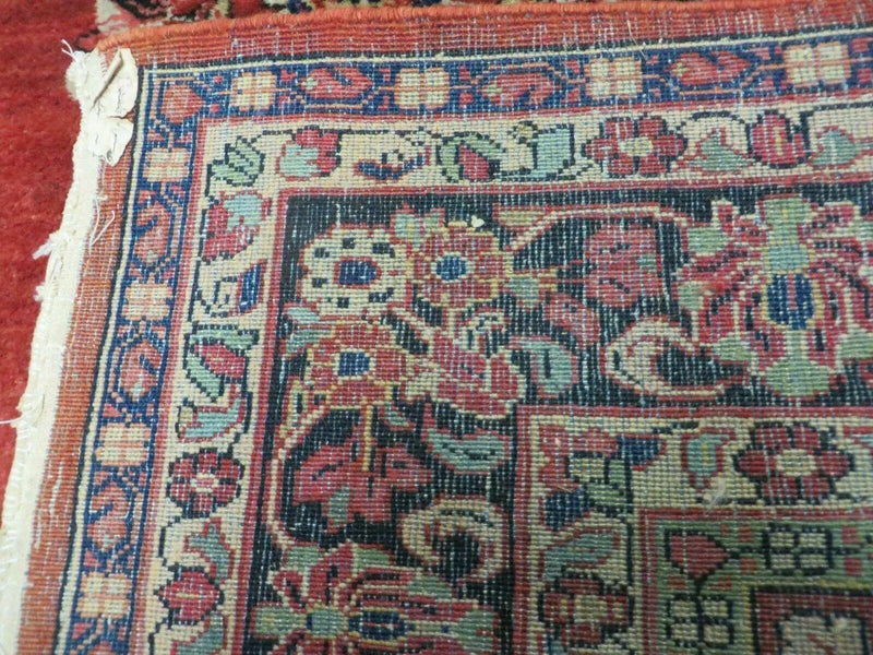 Antique Persian Sarouk Rug 5x8, Red, Semi Open Field, Hand Knotted, Wool by Jewel Rugs