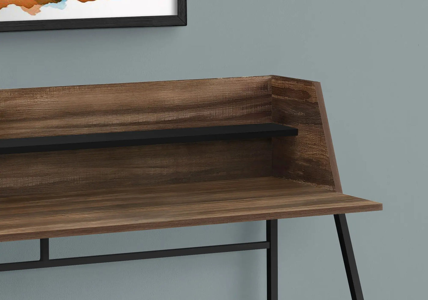 Computer Desk for Home Office with Marble Look and Storage Shelves by HouseOfZazla