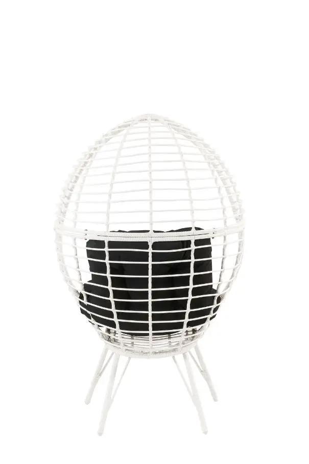 Galzed - Patio Lounge Chair - Black Fabric & White Wicker by Unique Piece Furniture