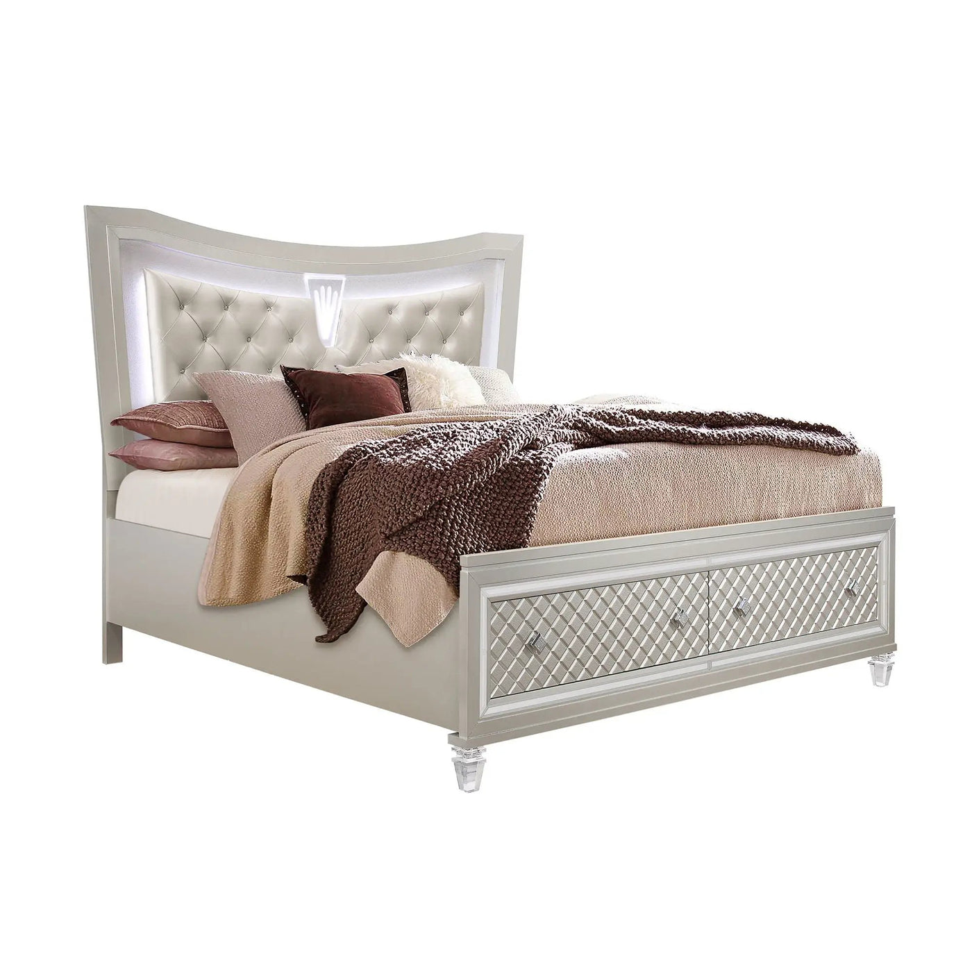Cross - Elegant Design Bed With LED by HouseOfZazla