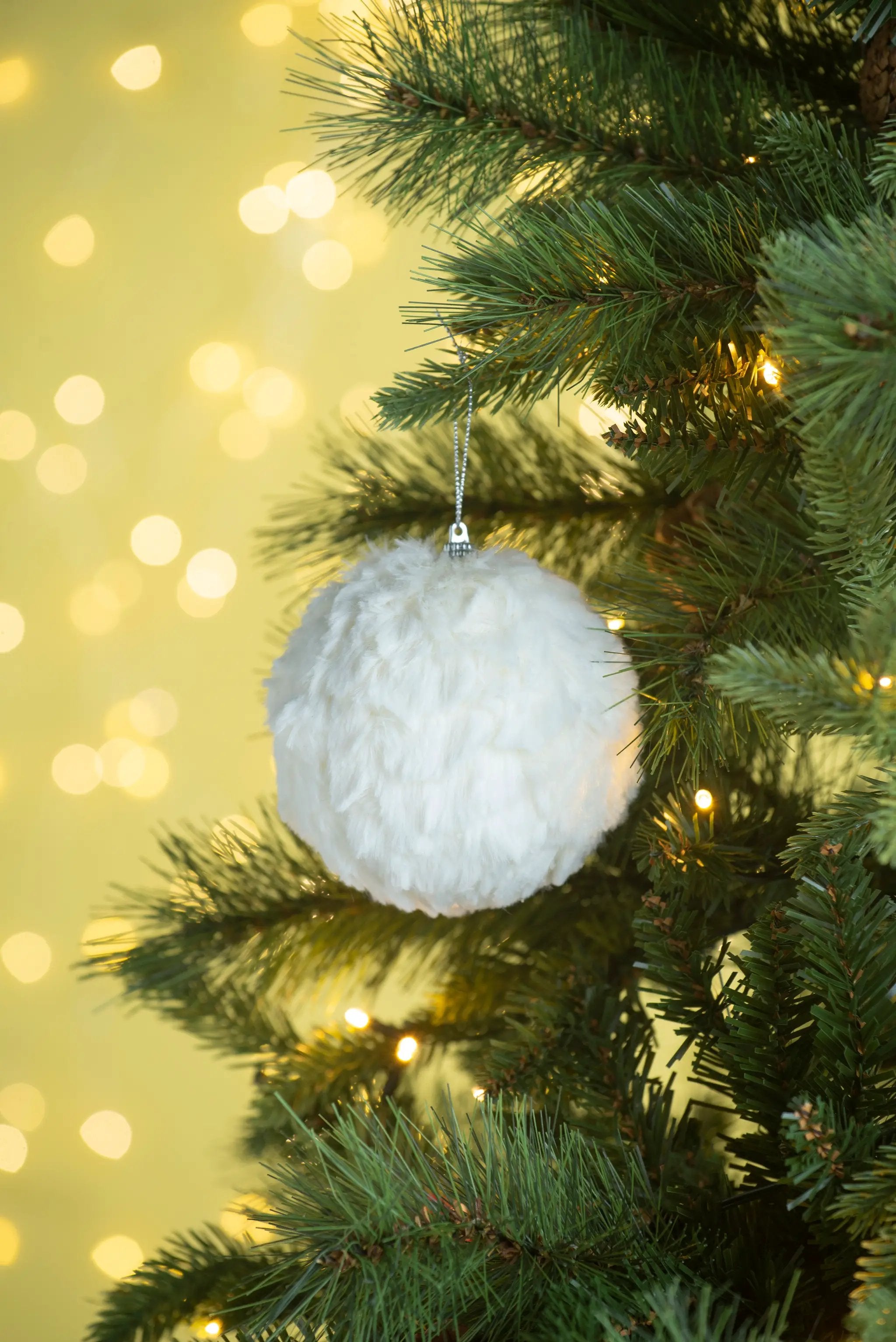 4" Cream Shabby Chic Ruffled Ornament Ball by HouseOfZazla