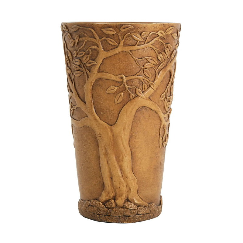 Tall Antique Bronze Tree-Embossed MGO Planter by HouseOfZazla