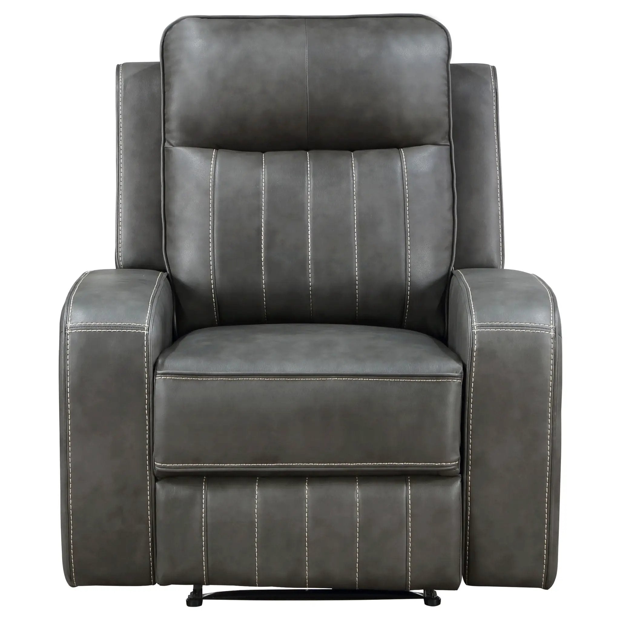 Raelynn Upholstered Track Arm Recliner Grey by Unique Piece Furniture