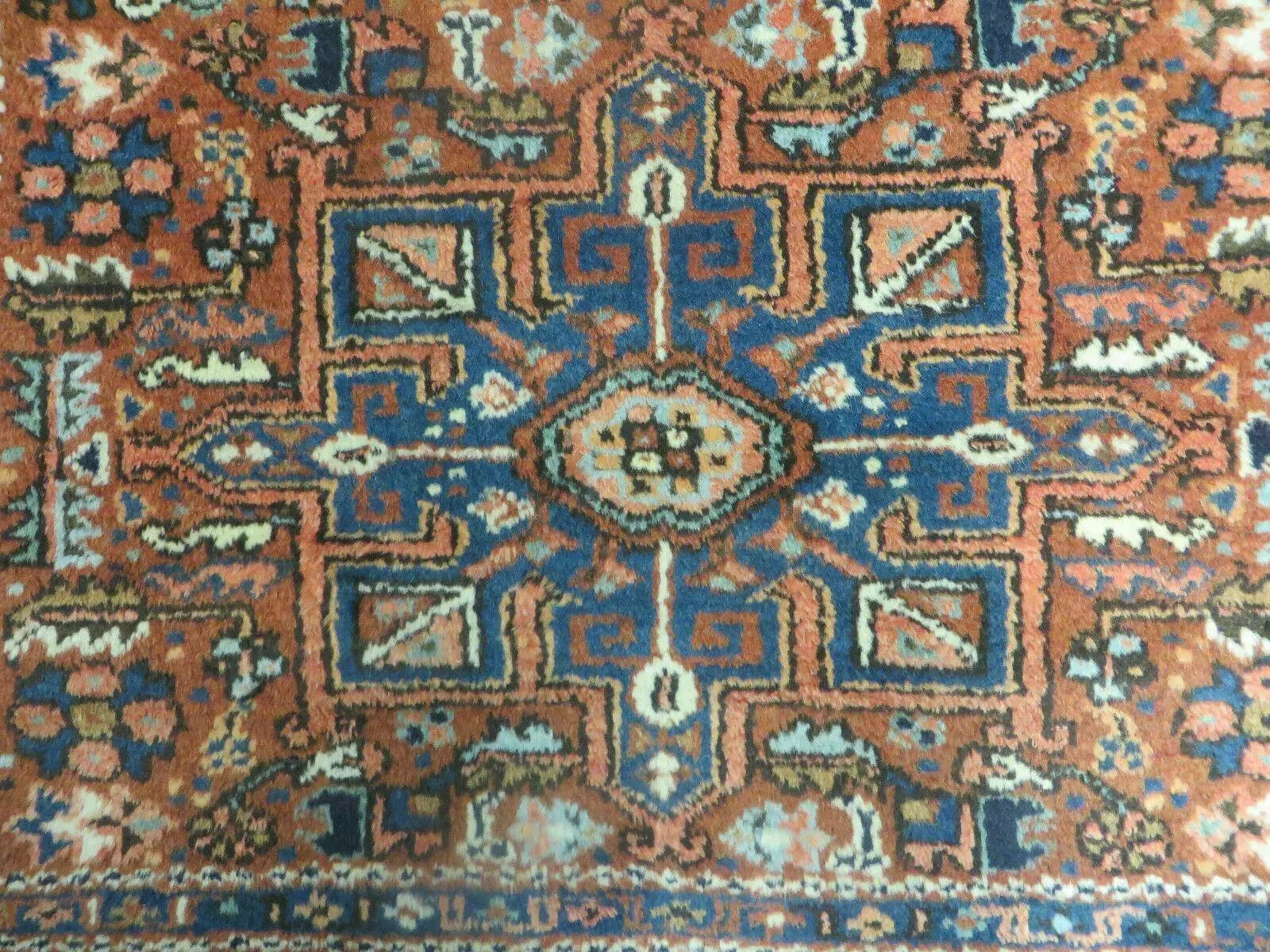 Persian Karajeh Rug 5x6, Antique Geometric Medallion Carpet by Jewel Rugs