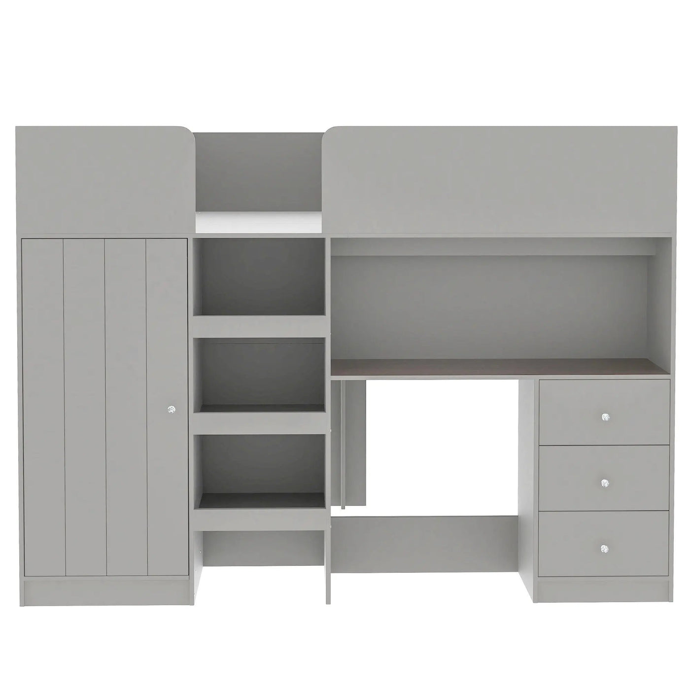 Loft Bed With Built In Wardrobe, Desk, Shelves, And Drawers by Unique Piece Furniture