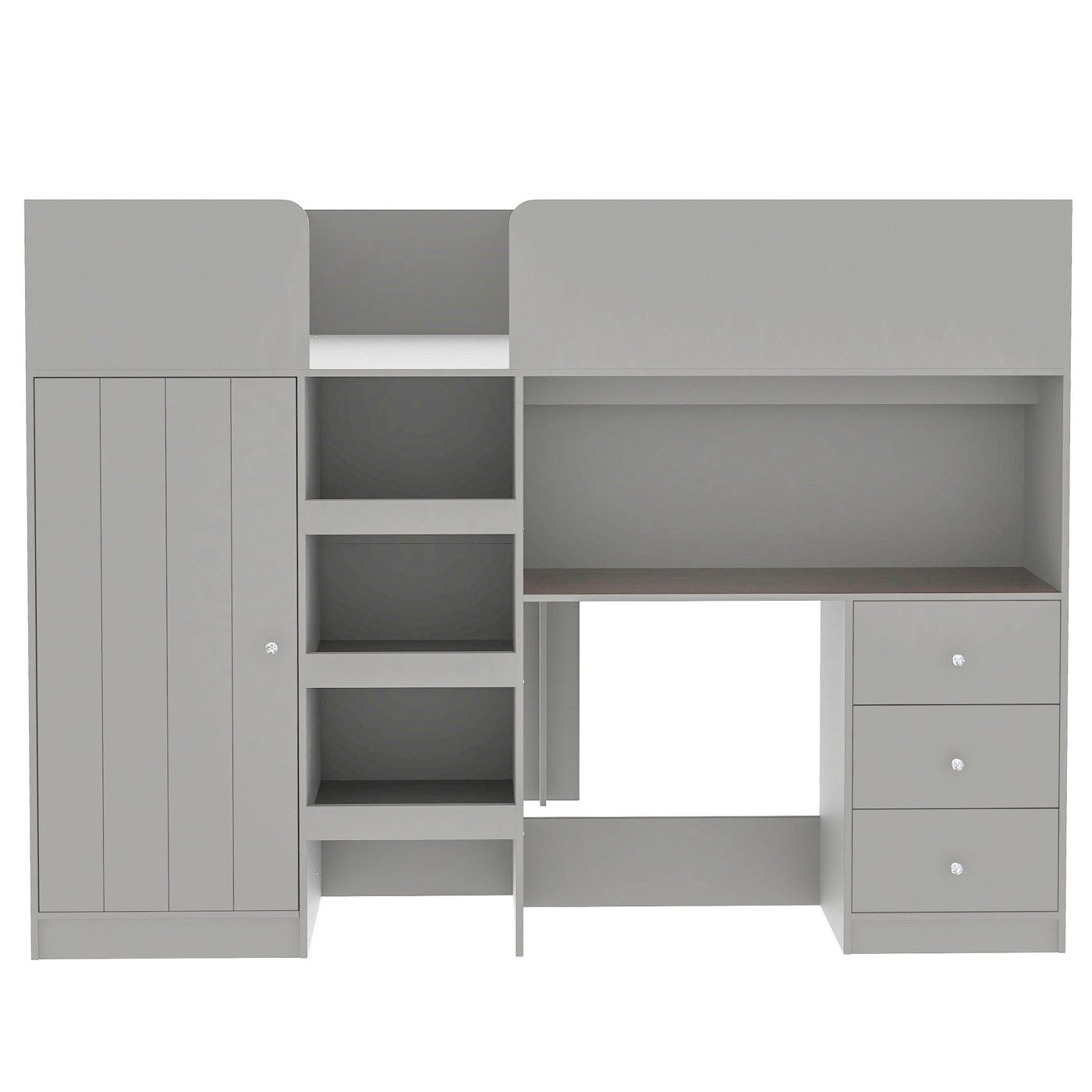 Loft Bed With Built In Wardrobe, Desk, Shelves, And Drawers by HouseOfZazla