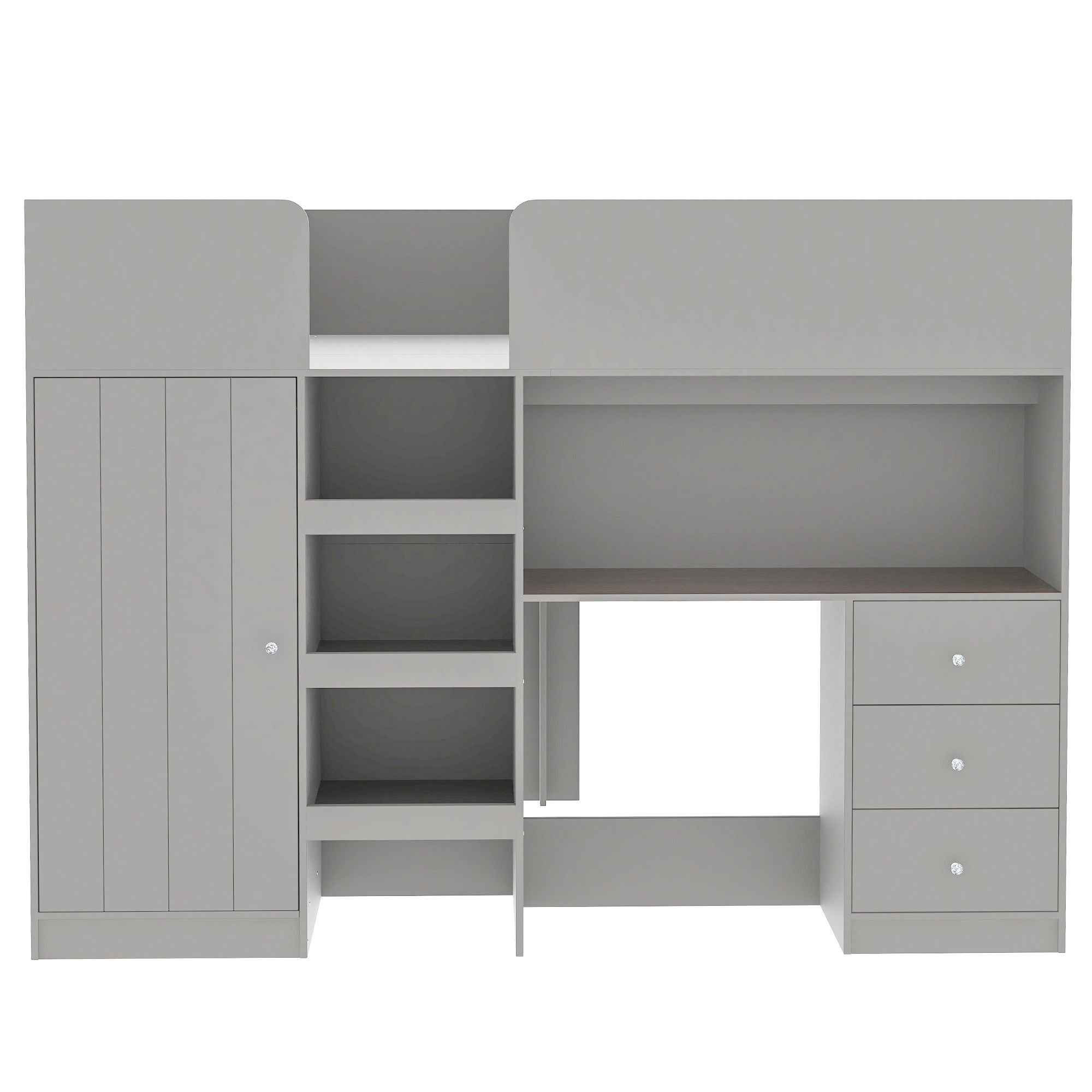 Loft Bed With Built In Wardrobe, Desk, Shelves, And Drawers by HouseOfZazla