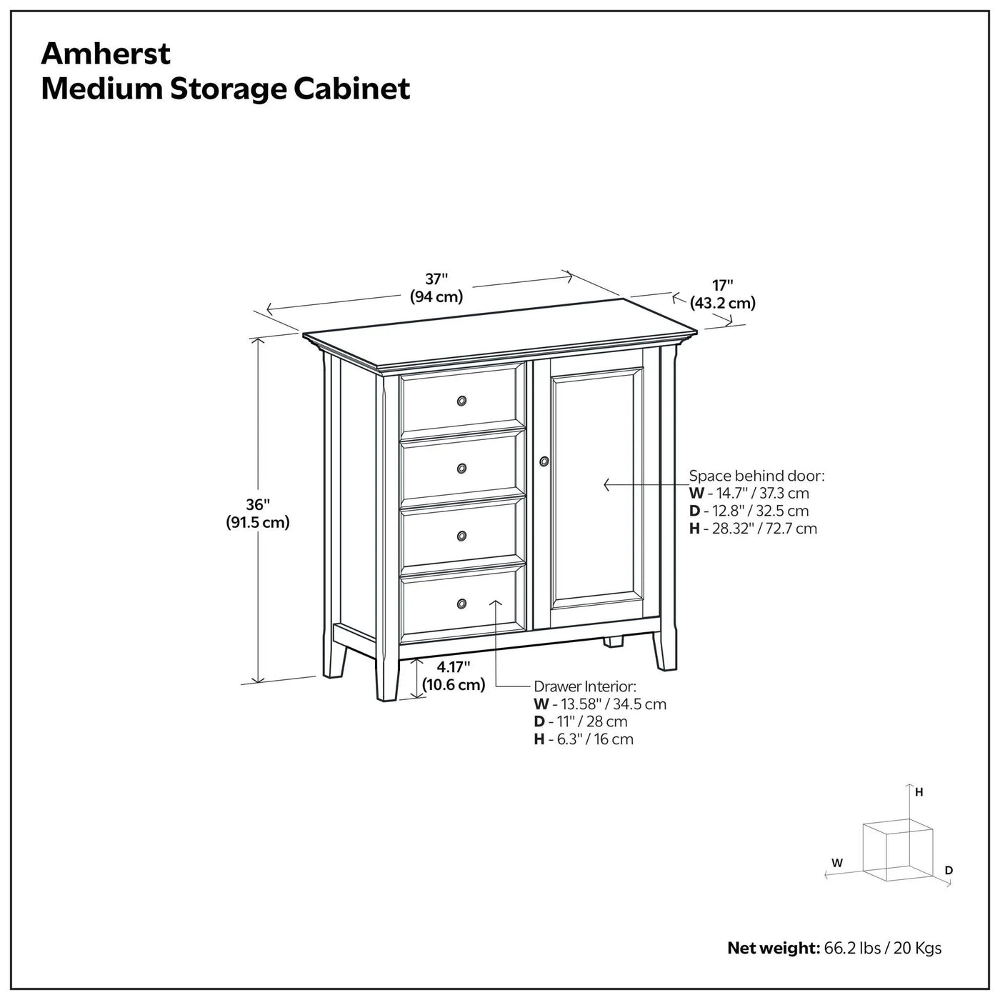 Amherst - Handcrafted Medium Storage Cabinet by HouseOfZazla