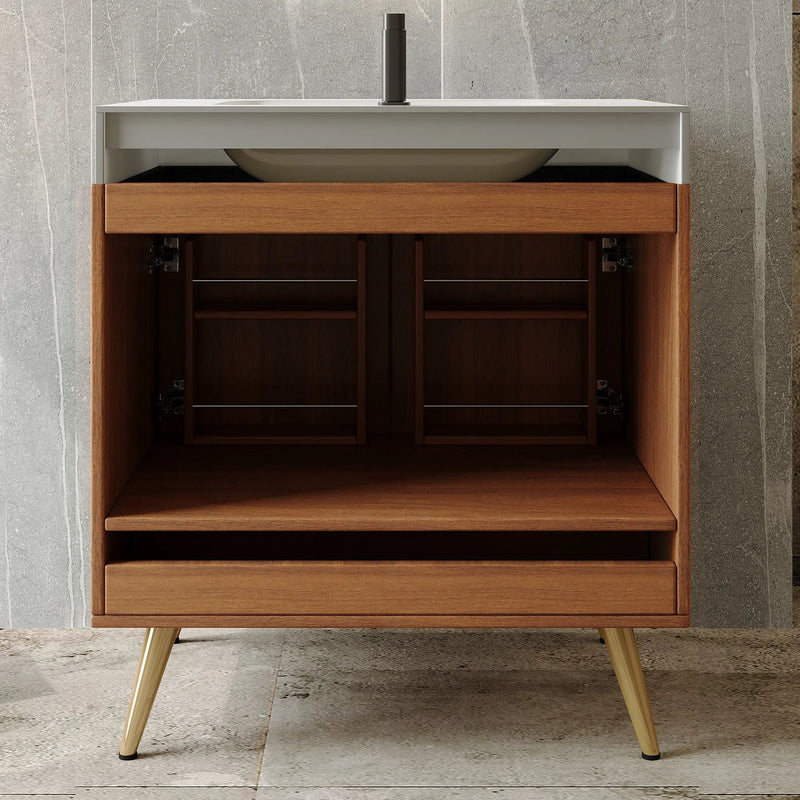 Mid-Century Free-Standing Bathroom Vanity by HouseOfZazla