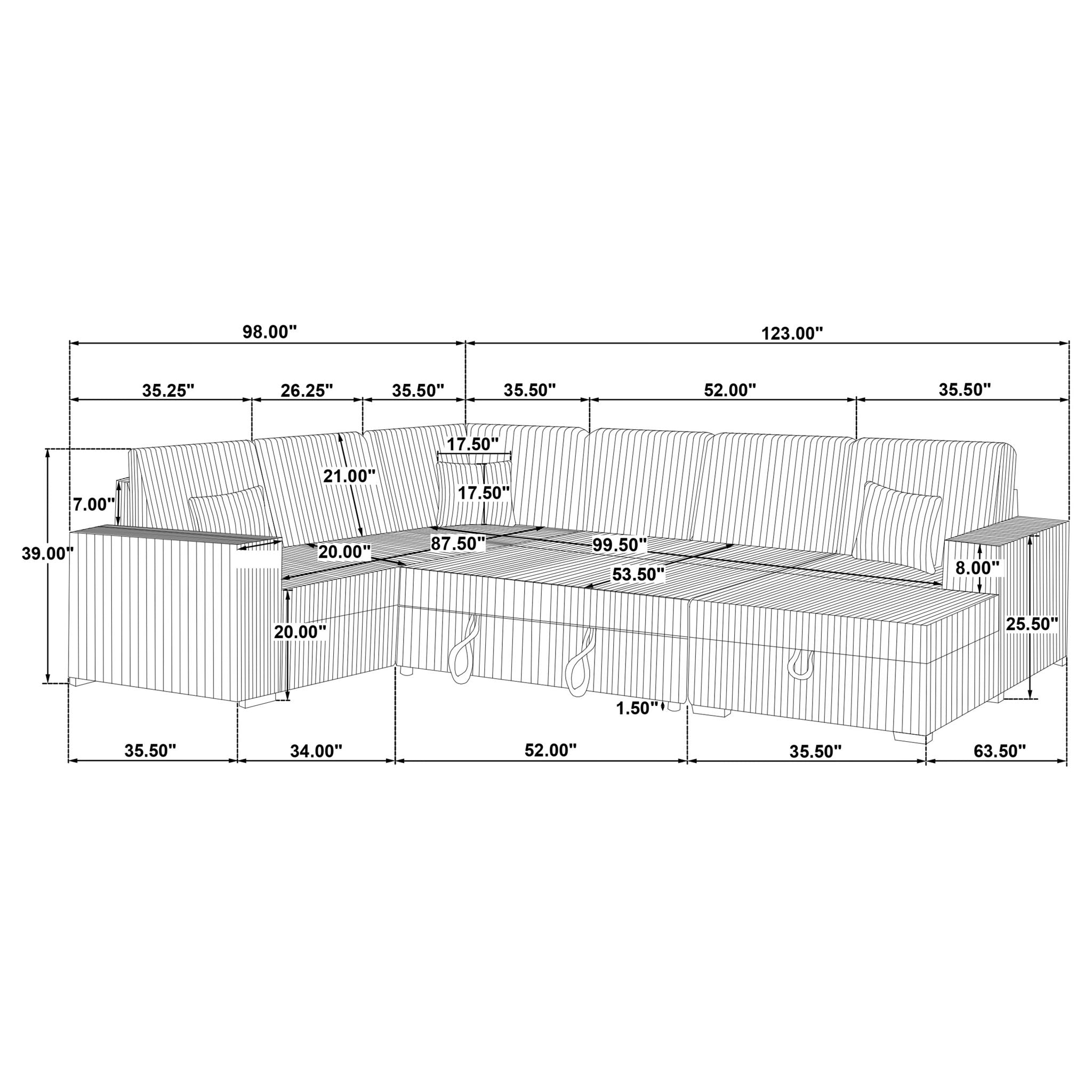 Thurston - Storage Sectional Sofa With Pop Up Bed by HouseOfZazla