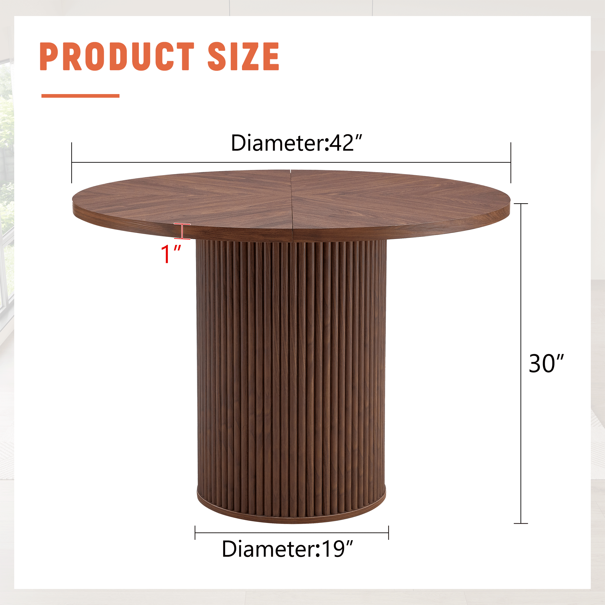 Modern Spliced Circular Dining Table With 42 Inch Diameter by HouseOfZazla