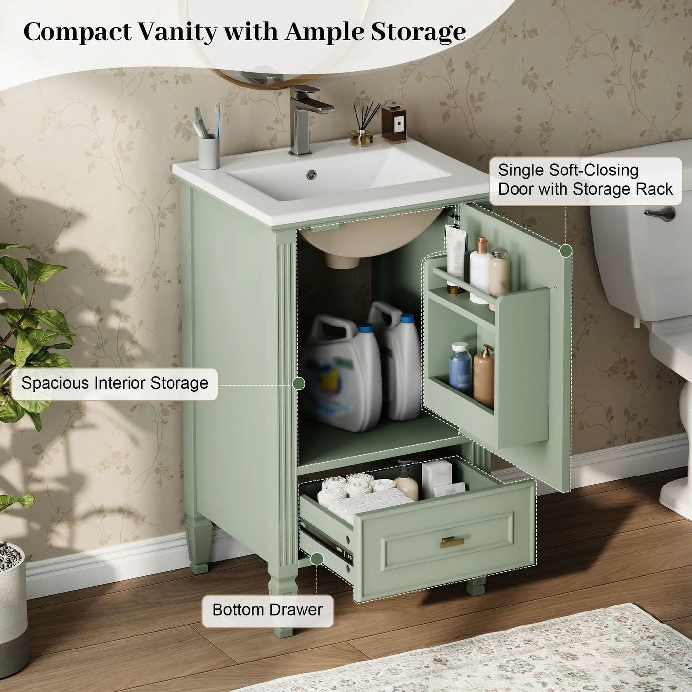 Retro Bathroom Vanity With Sink by HouseOfZazla