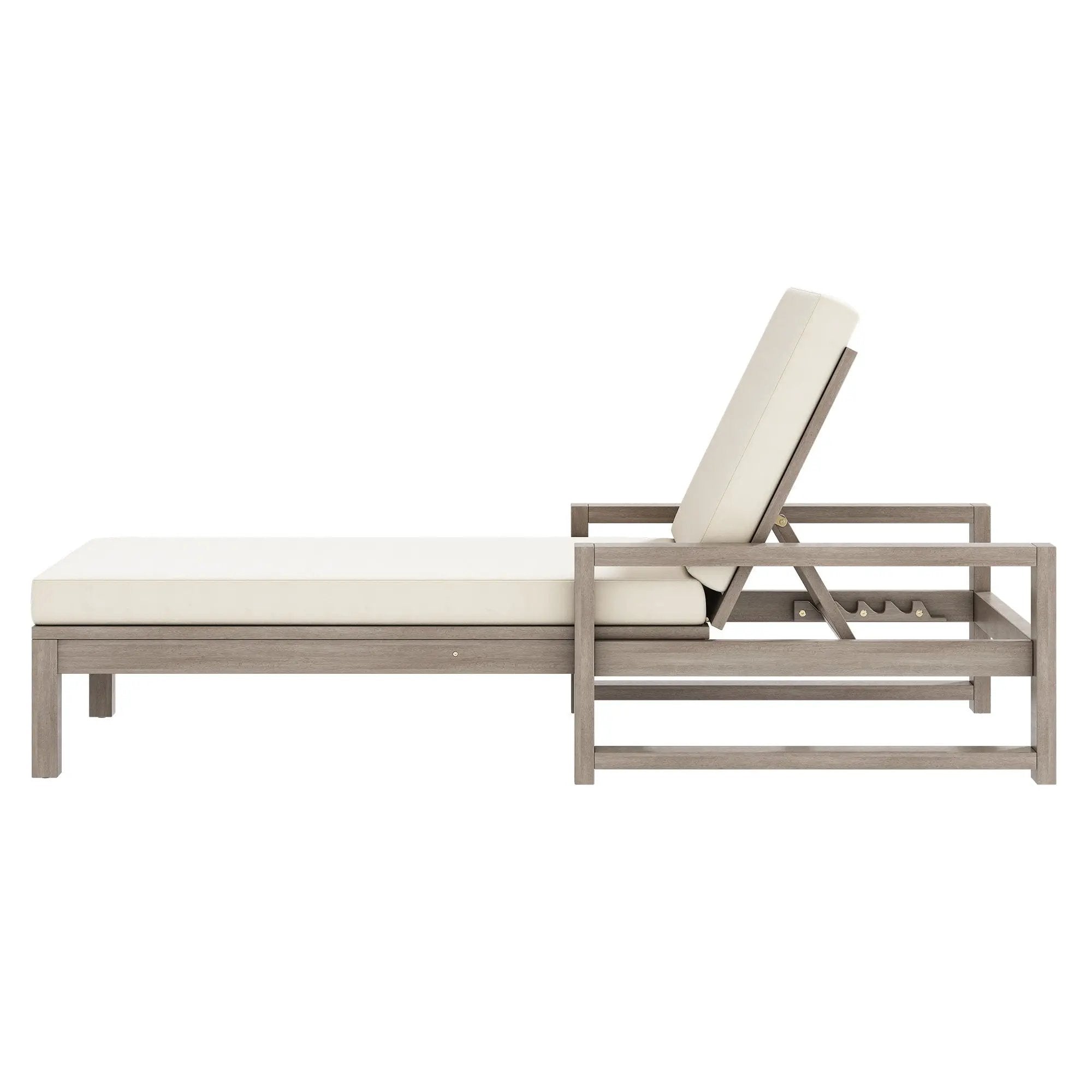 Outdoor Lounge Chairs, 5 Position Chaise Lounge With Adjustable Backrest (Set of 2) - Gray by HouseOfZazla