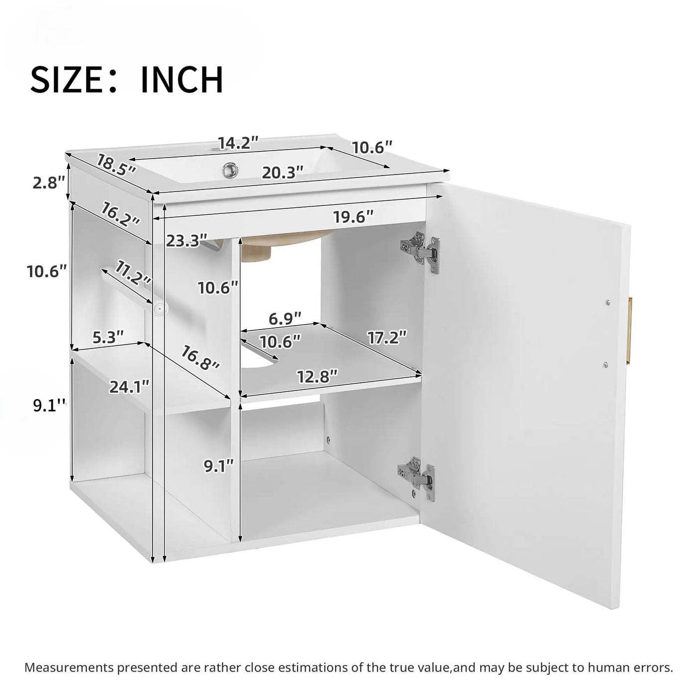 Modern Wall Mounted Bathroom Cabinet With Side Shelf And Ceramic Sink by HouseOfZazla