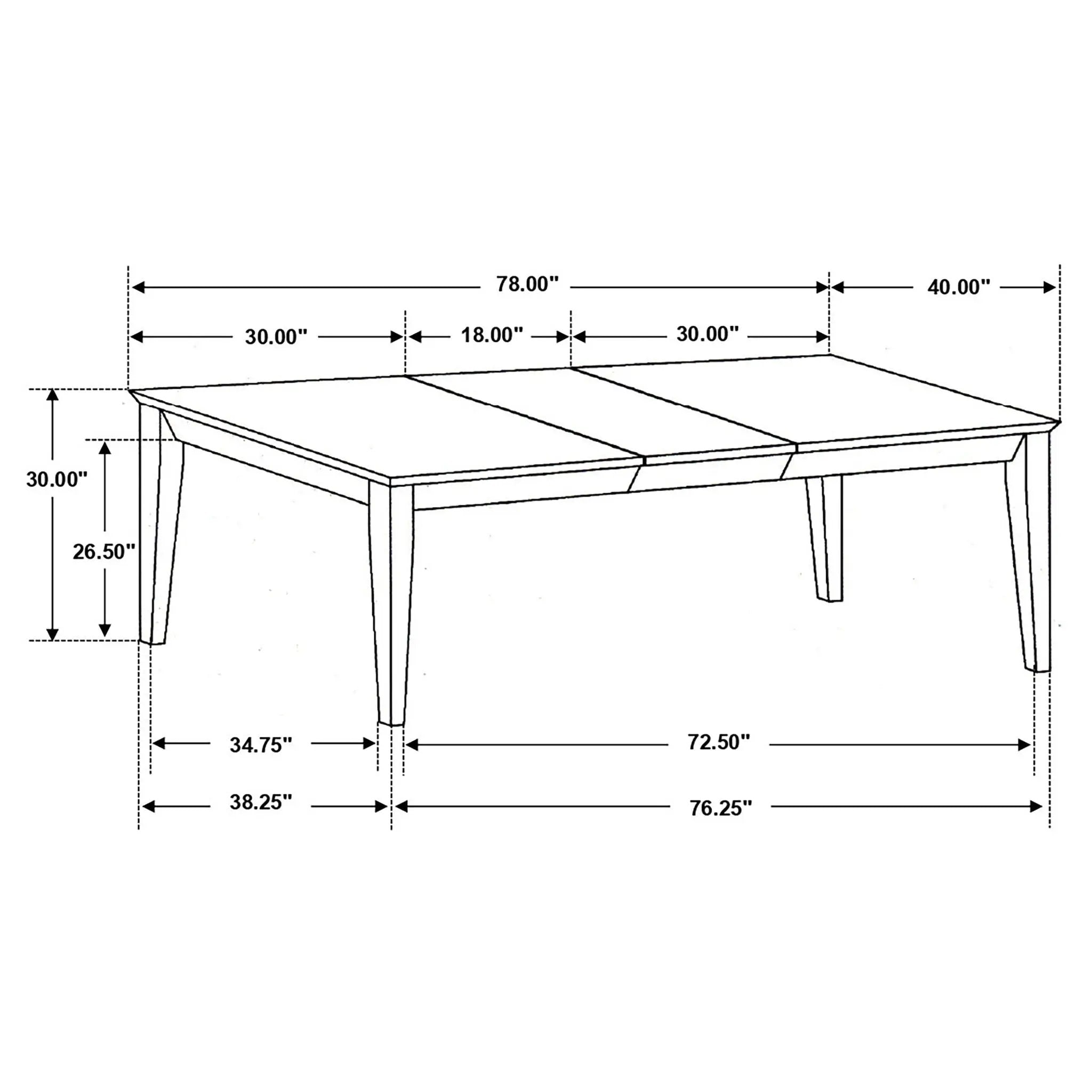 Louise Rectangular 78-inch Extension Leaf Dining Table Black by Unique Piece Furniture