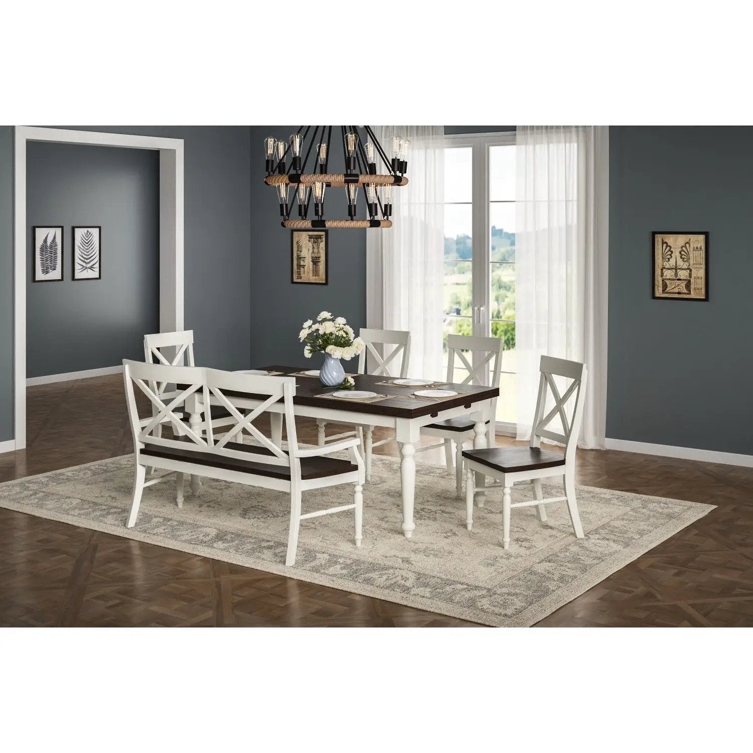 Mountina - Bench - Brown / White by Unique Piece Furniture
