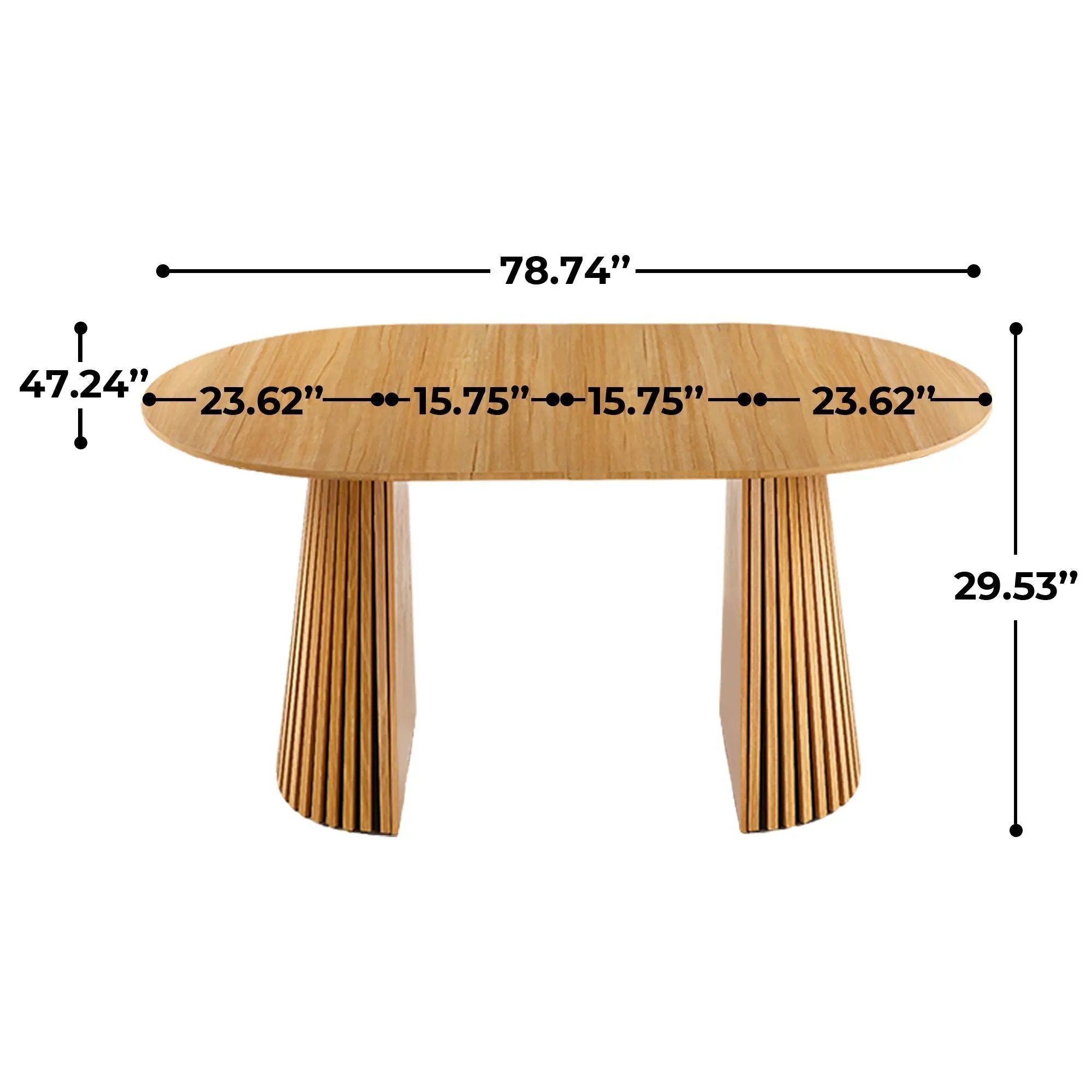 Extendable Pedestal Multifunctional Dining Table - Oak by HouseOfZazla