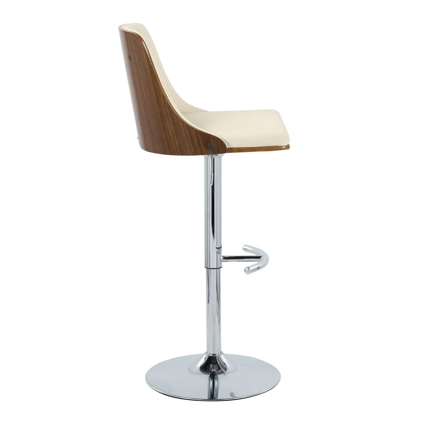 Gianna - Mid Century Modern Adjustable Barstool With Swivel With Rounded T Footrest (Set of 2) by HouseOfZazla