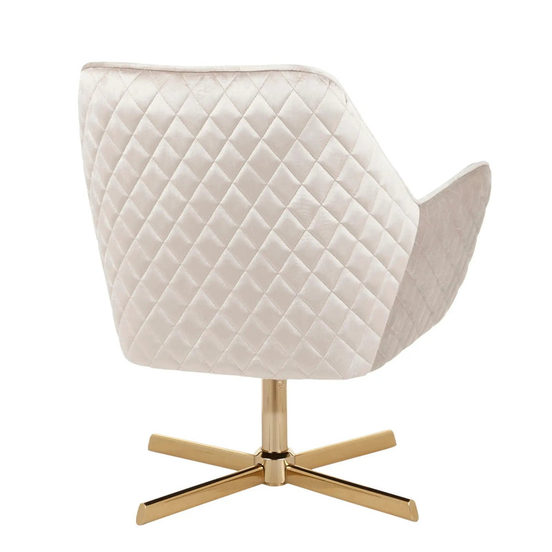 Diana - Contemporary Lounge Chair - Gold / Cream by HouseOfZazla