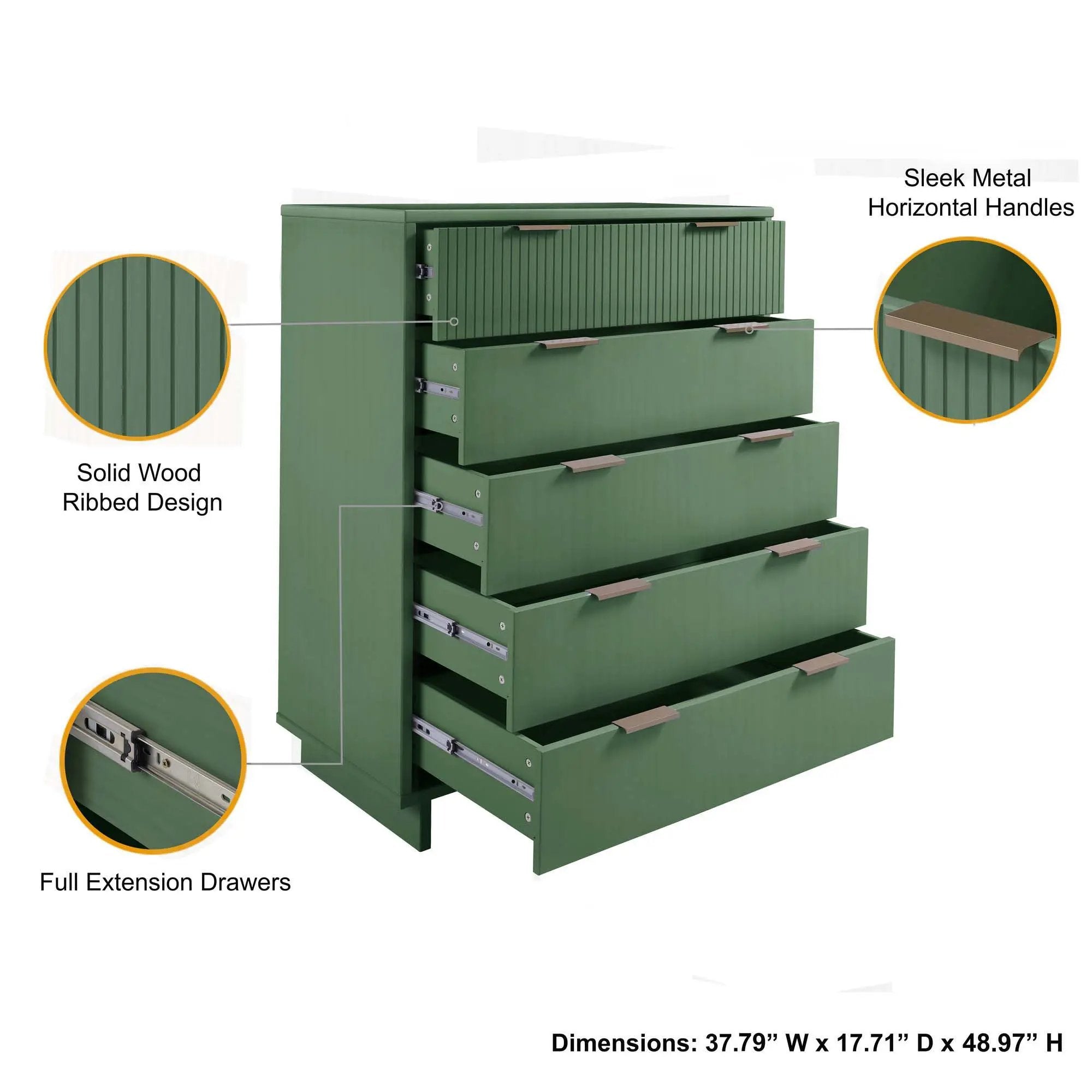 Granville - Chest With 5 Drawers by HouseOfZazla