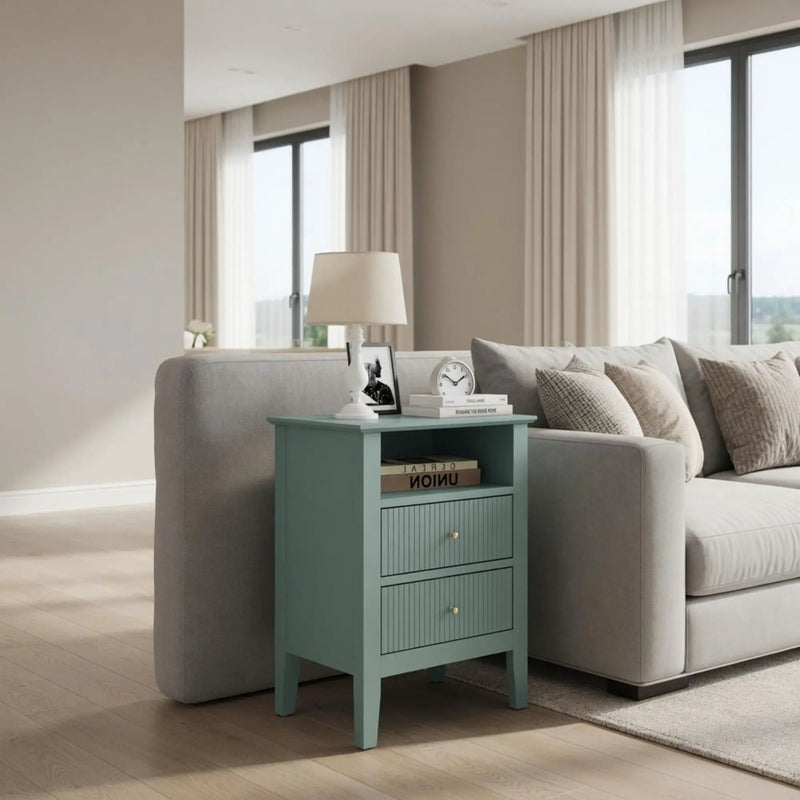 Fluted Nightstand With 2 Drawers by HouseOfZazla