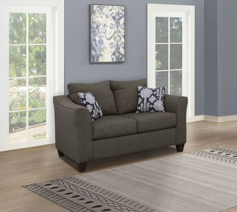 Salizar Upholstered Flared Arm Loveseat Charcoal Grey by Unique Piece Furniture