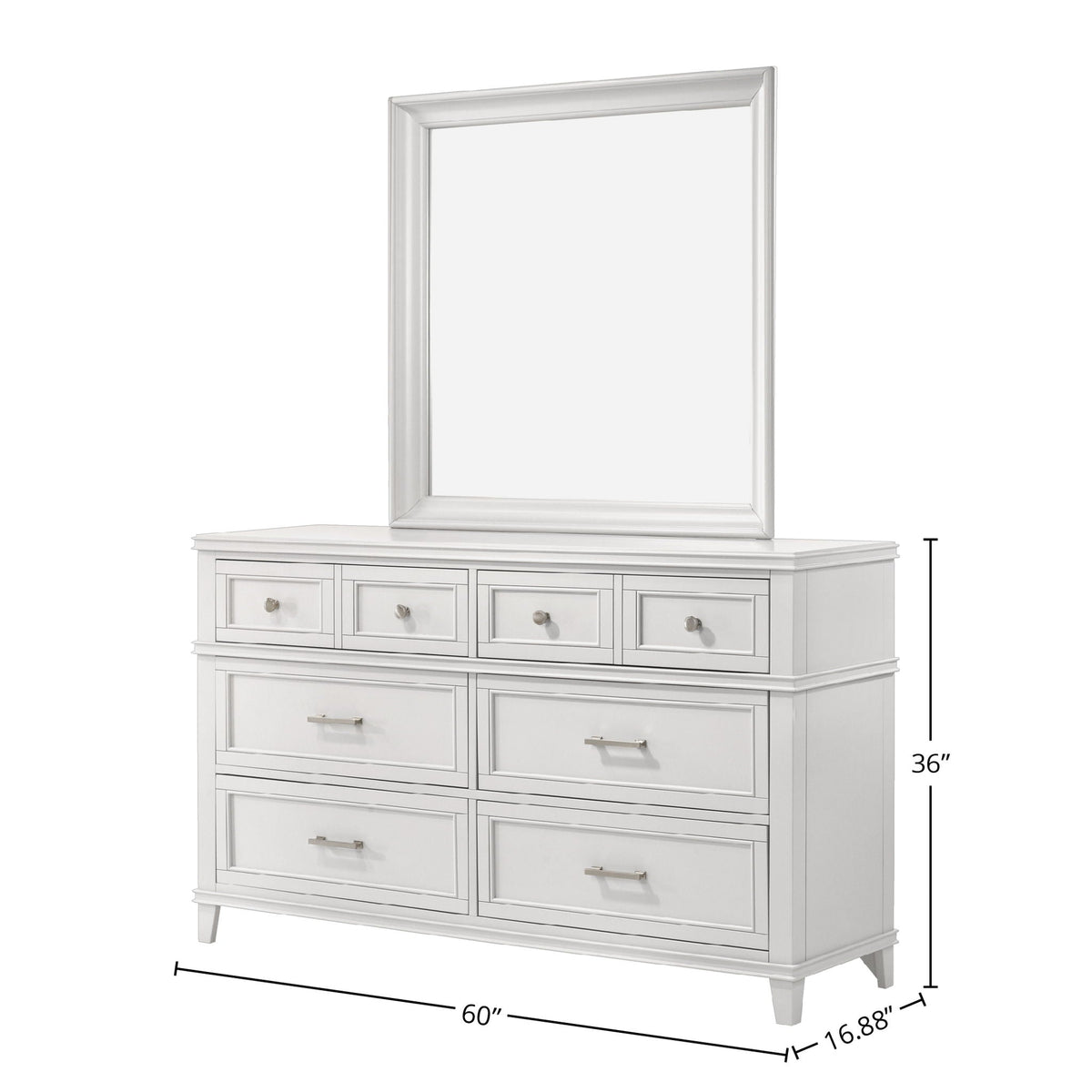 6 Drawer Dresser with Ample Storage - White or Gray, photo 10 of 10