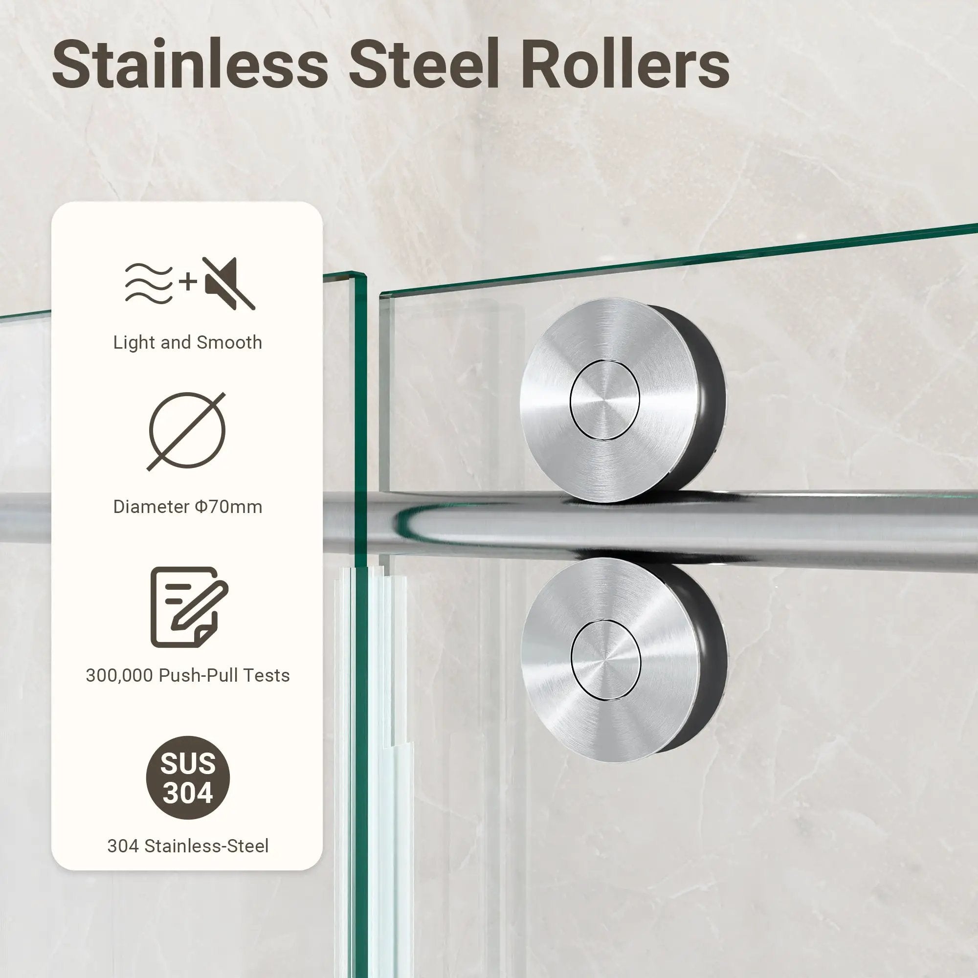56-60"W x 72"H Frameless Sliding Shower Door – Clear Tempered Glass by HouseOfZazla