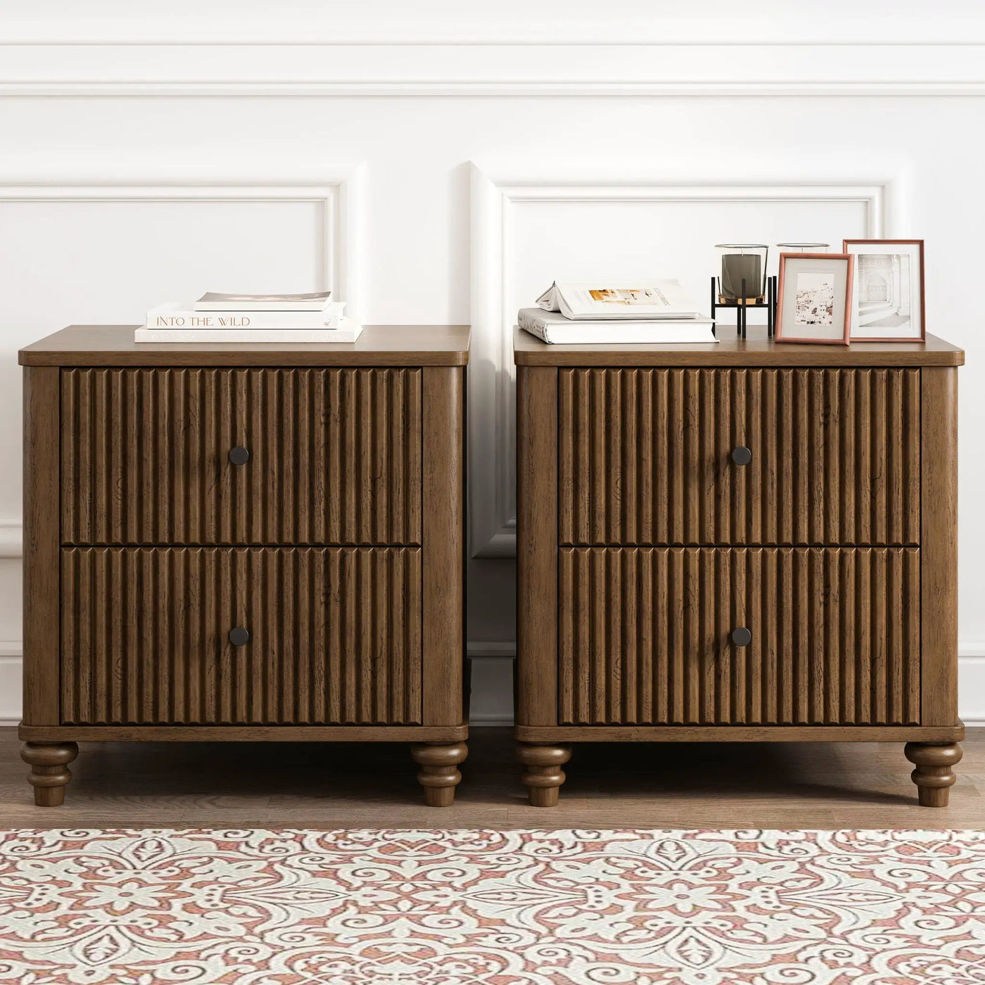 Modern Fluted Nightstand With 3 Drawers by HouseOfZazla