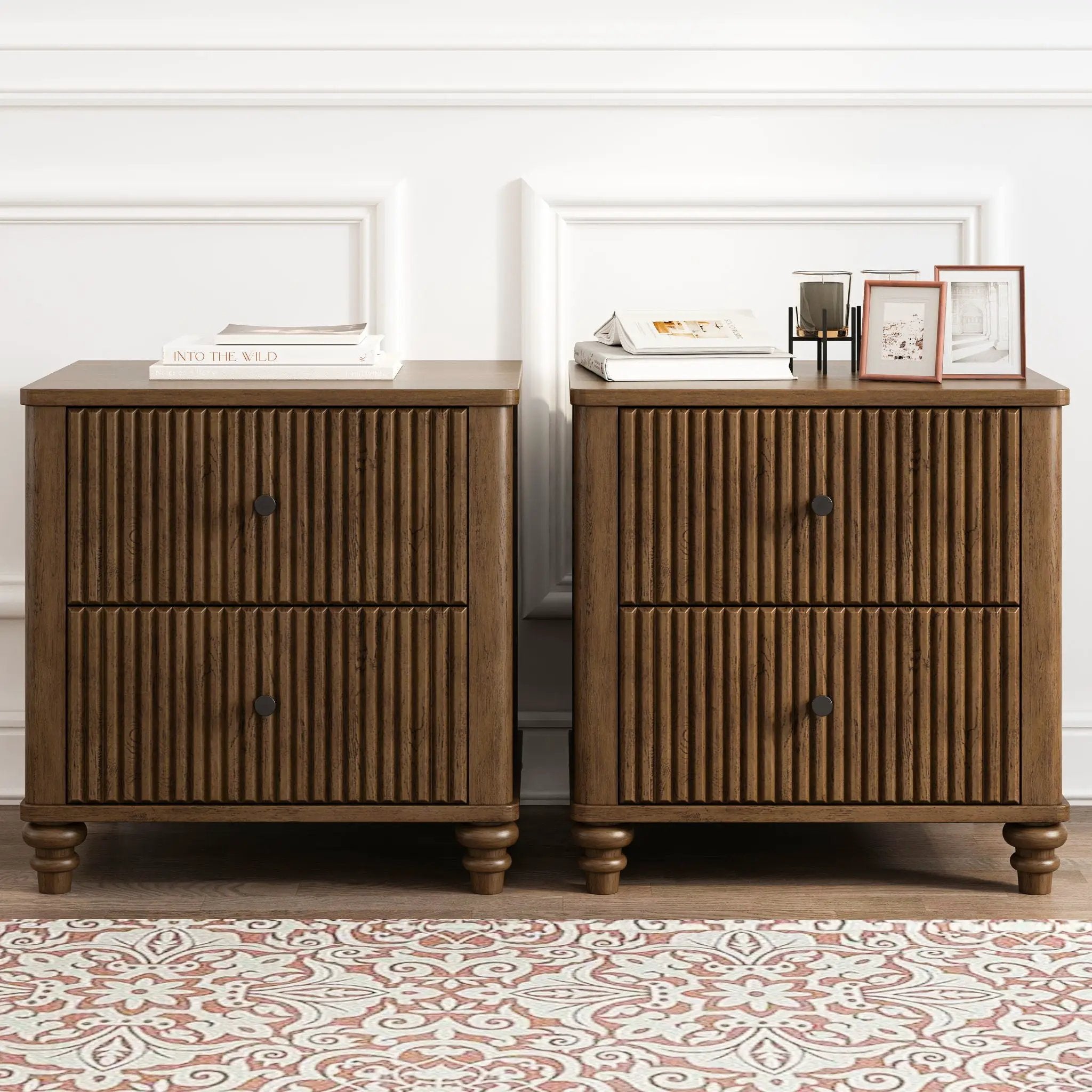 Modern Fluted Nightstand With 3 Drawers by HouseOfZazla