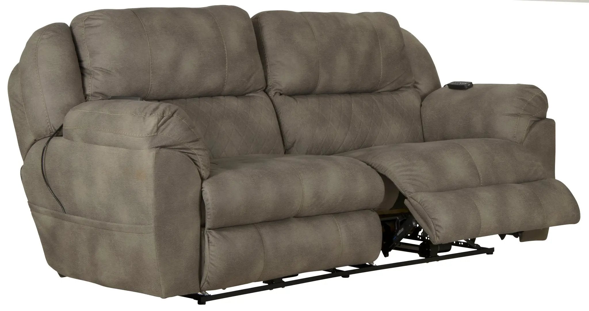 Flynn - Power Lay Flat Reclining Sofa Power Adjustable Headrest & Lumbar And Dual Heat & Massage - Fig by Unique Piece Furniture