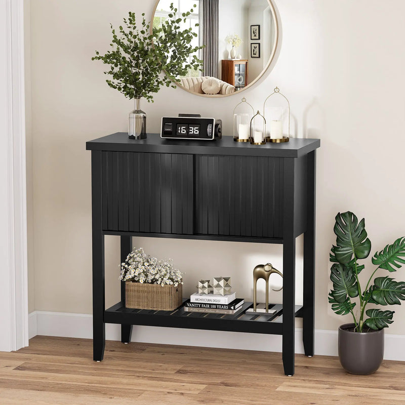 31.5" Entryway Console Table with Sliding Drawer Doors by HouseOfZazla
